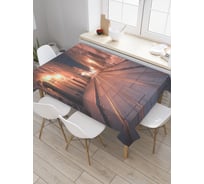 Прямоугольная скатерть JoyArty Ночной Львов из сатена tc_37423_120x145