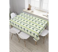 Прямоугольная скатерть JoyArty Листики клевера по вертикали из сатена tc_31711_120x145