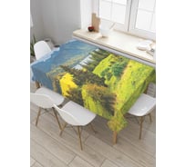 Прямоугольная скатерть JoyArty Озеро у подножья гор из сатена tc_37473_120x145