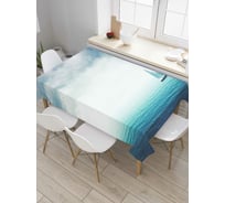 Прямоугольная скатерть JoyArty Парусник уходящий в туман из сатена tc_5571_120x145