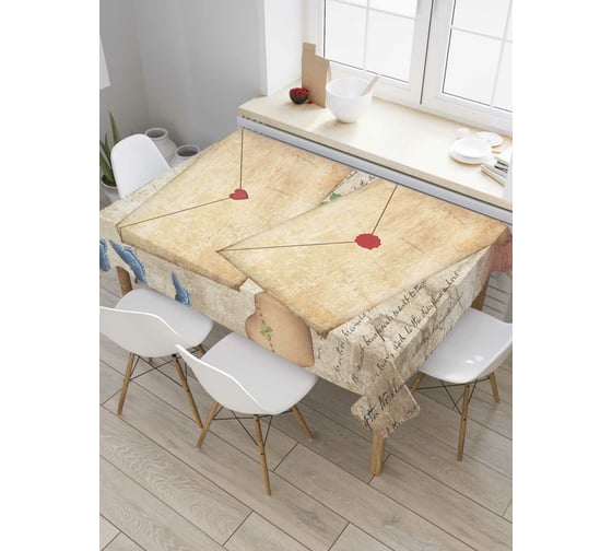 Прямоугольная скатерть JoyArty Письмо счастья из сатена tc_7514_120x145 1