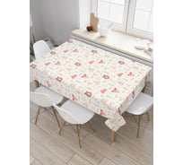 Прямоугольная скатерть JoyArty Лесные звери бохо из сатена tc_29137_120x145