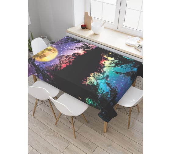 Прямоугольная скатерть JoyArty Ночные загадки из сатена tc_5507_120x145 1