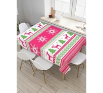 Прямоугольная скатерть JoyArty Олени в снежинках из сатена tc_78075_120x145