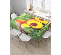 Прямоугольная скатерть JoyArty Персиковый сад из сатена tc_52370_120x145