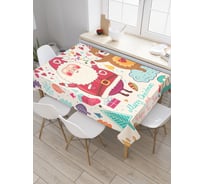Прямоугольная скатерть JoyArty Новогодние краски из сатена tc_20031_120x145