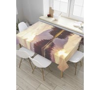 Прямоугольная скатерть JoyArty Озеро в лучах заката из сатена tc_36566_120x145