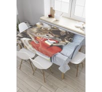 Прямоугольная скатерть JoyArty Любопытный котенок из сатена tc_32586_120x145