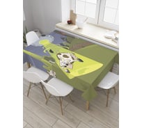 Прямоугольная скатерть JoyArty НЛО ворует корову из сатена tc_27907_120x145
