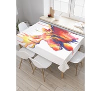 Прямоугольная скатерть JoyArty Лось в красках из сатена tc_22289_120x145