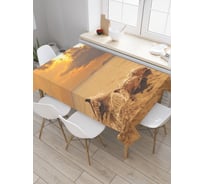 Прямоугольная скатерть JoyArty Плывущие дельфины из сатена tc_20425_120x145