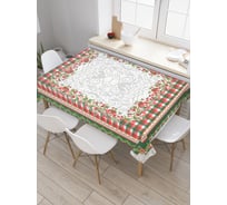 Прямоугольная скатерть JoyArty Новогодняя рамка из сатена tc_29344_120x145