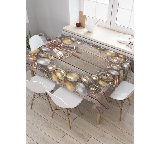 Прямоугольная скатерть JoyArty Круг для праздника из сатена tc_5533_120x145 1