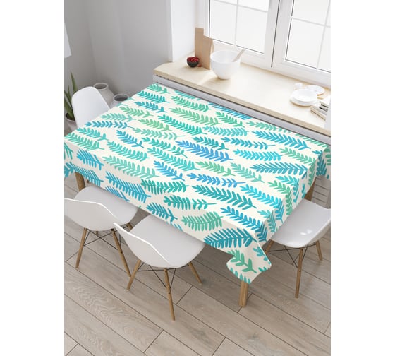 Прямоугольная скатерть JoyArty Лиственный узор из сатена tc_13261_120x145 1