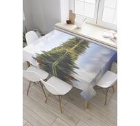 Прямоугольная скатерть JoyArty Лесное отражение из сатена tc_10286_120x145