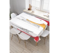 Прямоугольная скатерть JoyArty Красотки из разных столиц из сатена tc_21030_120x145