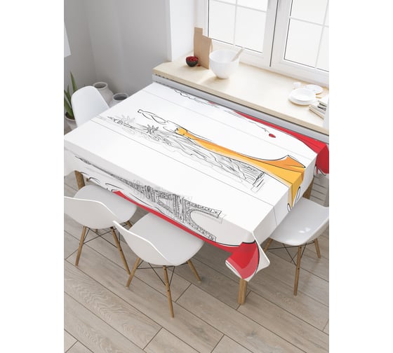 Прямоугольная скатерть JoyArty Красотки из разных столиц из сатена tc_21030_120x145 1