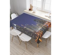 Прямоугольная скатерть JoyArty Плывем по ночному городу из сатена tc_20851_120x145