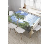 Прямоугольная скатерть JoyArty Неизведанный пляж из сатена tc_8971_120x145