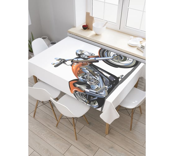 Прямоугольная скатерть JoyArty Низкий байк из сатена tc_17779_120x145