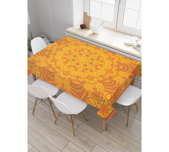 Прямоугольная скатерть JoyArty Пламенная мандала из сатена tc_29509_120x145 1