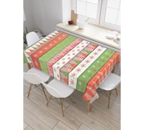 Прямоугольная скатерть JoyArty Новогодние полосы из сатена tc_29345_120x145