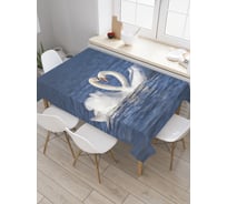 Прямоугольная скатерть JoyArty Любовь лебедей из сатена tc_79748_120x145