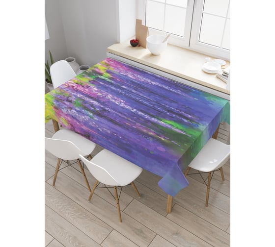 Прямоугольная скатерть JoyArty Краски гиацинта из сатена tc_21122_120x145