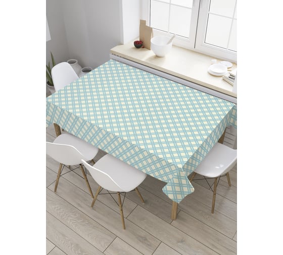 Прямоугольная скатерть JoyArty Платочная клетка из сатена tc_28268_120x145 1