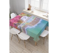 Прямоугольная скатерть JoyArty Краски у водопада из сатена tc_21819_120x145