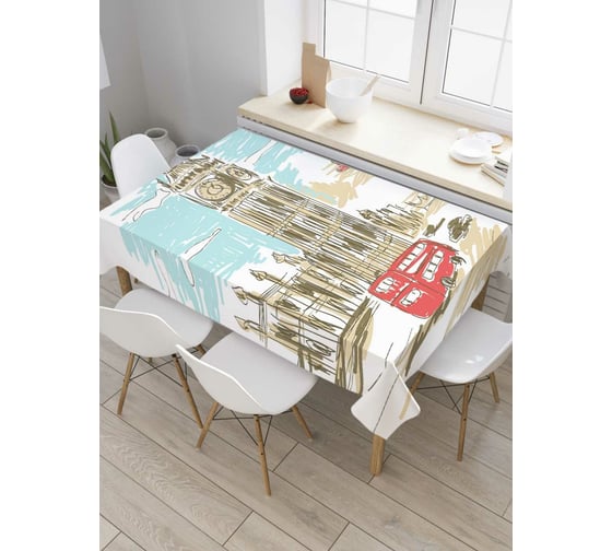 Прямоугольная скатерть JoyArty Лондонский вид из сатена tc_4874_120x145 1