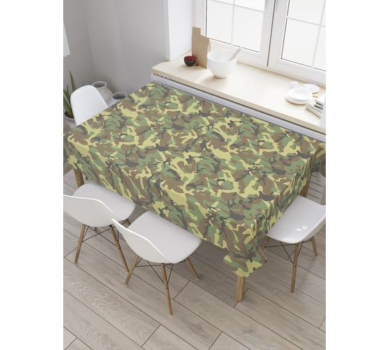 Прямоугольная скатерть JoyArty Маскировочный окрас из сатена tc_34605_120x145 1