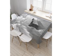 Прямоугольная скатерть JoyArty Покинутая лодка из сатена tc_27804_120x145