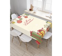 Прямоугольная скатерть JoyArty Новогодние подарки из сатена tc_20049_120x145