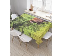 Прямоугольная скатерть JoyArty Медведь в лесу из сатена tc_4299_120x145