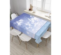 Прямоугольная скатерть JoyArty Небесные облака над морем из сатена tc_31146_120x145