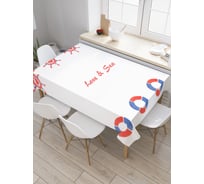 Прямоугольная скатерть JoyArty Любовь и море из сатена tc_9843_120x145