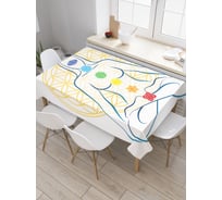 Прямоугольная скатерть JoyArty Поза йоги из сатена tc_19496_120x145