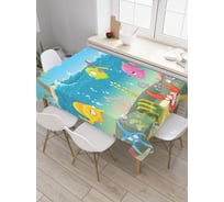 Прямоугольная скатерть JoyArty Подводный мир из сатена tc_30387_120x145