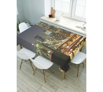 Прямоугольная скатерть JoyArty Небоскребы ночью из сатена tc_897_120x145