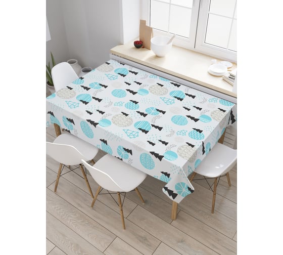 Прямоугольная скатерть JoyArty Новогодние атрибуты из сатена tc_378468_120x145 1