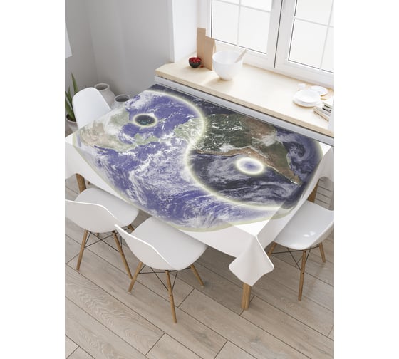 Прямоугольная скатерть JoyArty Планета Инь и ян из сатена tc_18574_120x145 1