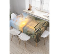 Прямоугольная скатерть JoyArty Пляжный балкон из сатена tc_19651_120x145