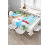 Прямоугольная скатерть JoyArty Новый год на пляже из сатена tc_20065_120x145