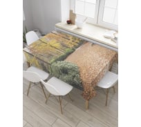 Прямоугольная скатерть JoyArty Лиственная дорога из сатена tc_32410_120x145