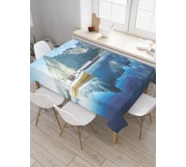 Прямоугольная скатерть JoyArty Норвежские горы из сатена tc_20637_120x145