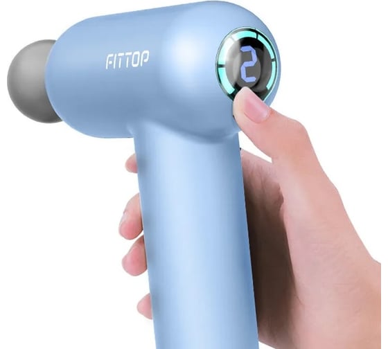 Перкуссионный массажер Fittop SuperHit Mini, голубой FSM971 BLUE
