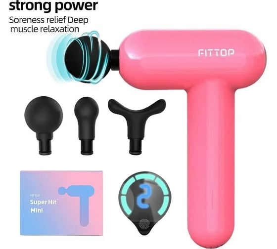 Перкуссионный массажер Fittop SuperHit Mini, розовый FSM971 PINK