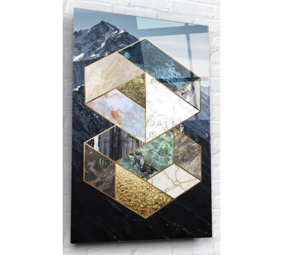 Картина на стекле ARTABOSKO Малахитовая даль 3 40x60 WBR-07-208-04 1