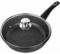 Глубокая сковорода Moulinvilla Авангард со съемной ручкой и крышкой, 26 см RF-26-DI